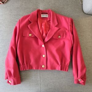 Carol Horn Wool Vintage Women's Pink Cropped Jacket Sz 6
